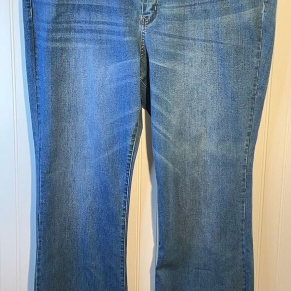 Wax Jeans Boot Cut Frayed Hem Jeans Women’s 22 Plus Blue Stretch Classic Western - Picture 3 of 9